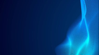 Nokta mavi dalga ışık ekran gradyan doku arkaplanı. Soyut teknoloji büyük veri dijital arkaplanı. 3d oluşturma.