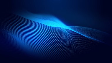 Nokta mavi dalga ışık ekran gradyan doku arkaplanı. Soyut ai teknolojisi büyük veri dijital arkaplanı. 3d oluşturma.