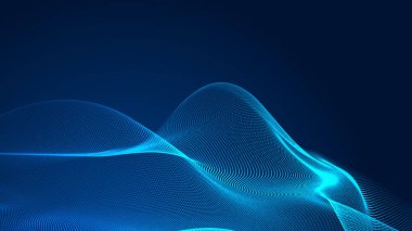 Nokta mavi dalga ışık ekran gradyan doku arkaplanı. Soyut teknoloji büyük veri dijital arkaplanı. 3d oluşturma.