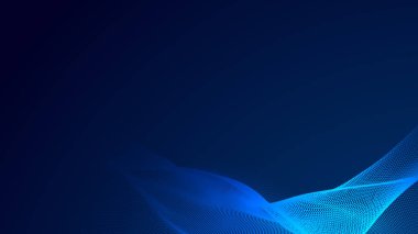 Nokta mavi dalga ışık ekran gradyan doku arkaplanı. Soyut teknoloji büyük veri dijital arkaplanı. 3d oluşturma.