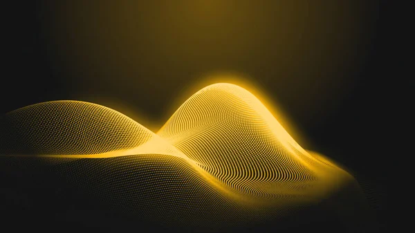 Dot Goud Golf Licht Scherm Gradiënt Textuur Achtergrond Abstract Technologie — Stockfoto
