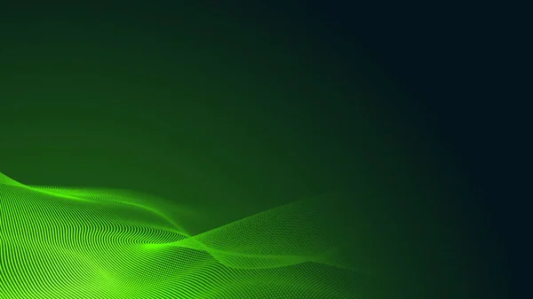 Puntino Verde Onda Luce Schermo Gradiente Texture Sfondo Scuro Tecnologia — Foto Stock