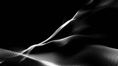 Nokta beyaz dalga teknolojisi dokusu. Soyut büyük veri dijital konsepti. 3d oluşturma.