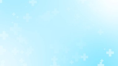 Soyut tıbbi sağlık, beyaz haç desenleri, mavi arka plan. Grafik çizimler sağlık teknolojisi ve bilim konsepti.