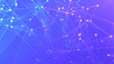 Teknoloji geçmişine sahip soyut mor menekşe poligon teknoloji ağı. Soyut noktalar ve satır dokusu arka planı. 3d oluşturma.