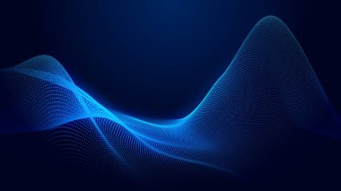 Nokta mavi dalga ışık ekran gradyan doku arkaplanı. Soyut ai teknolojisi büyük veri dijital arkaplanı. 3d oluşturma.