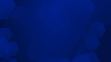 Altıgen geometrik mavi şablon teknolojisi yüksek teknolojili koyu arkaplan. Soyut grafik dijital gelecek bilim konsept tasarımı.