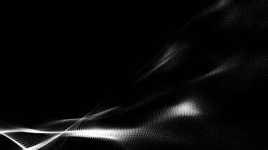 Nokta beyaz dalga teknolojisi dokusu. Soyut büyük veri dijital konsepti. 3d oluşturma.