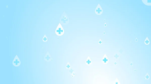 Medical health cross white on blue sanitizer drop pattern background. Abstract healthcare clean and Hygiene concept.