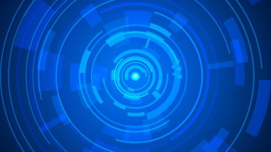 Daire mavi teknoloji yüksek teknoloji karanlık arka plan. Soyut grafik dijital gelecek konsept tasarımı.