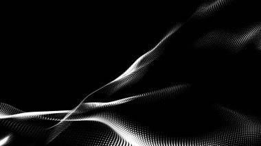 Nokta beyaz dalga teknolojisi dokusu. Soyut büyük veri dijital konsepti. 3d oluşturma.