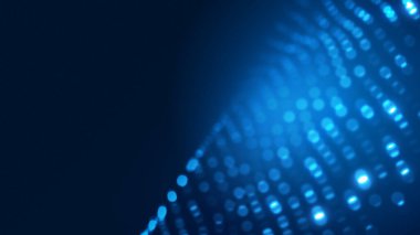 Nokta mavi dalga ışık ekran gradyan doku arkaplanı. Soyut ai teknolojisi büyük veri dijital arkaplanı. 3d oluşturma.