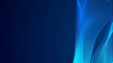 Nokta mavi dalga ışık ekran gradyan doku arkaplanı. Soyut teknoloji büyük veri dijital arkaplanı. 3d oluşturma.