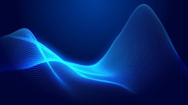 Nokta mavi dalga ışık ekran gradyan doku arkaplanı. Soyut teknoloji büyük veri dijital arkaplanı. 3d oluşturma.