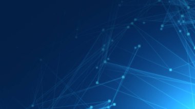 Teknoloji geçmişine sahip soyut mavi çokgen teknoloji ağı. Soyut noktalar ve satır dokusu arka planı. 3d oluşturma.
