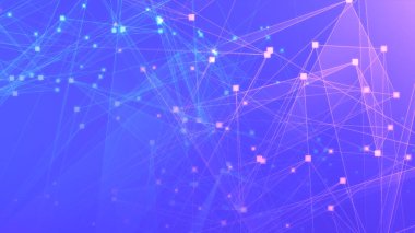 Teknoloji geçmişine sahip soyut mor menekşe poligon teknoloji ağı. Soyut noktalar ve satır dokusu arka planı. 3d oluşturma.