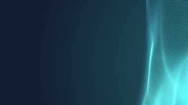 Nokta yeşil dalga ışık ekran gradyan doku arka planı. Soyut teknoloji büyük veri dijital arkaplanı. 3d oluşturma.