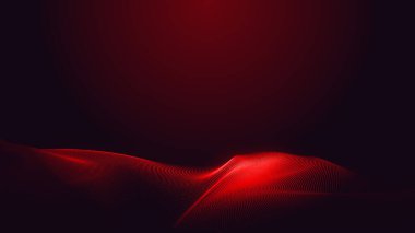 Nokta kırmızı mor dalga çizgisi açık renk gradyan koyu arkaplan. Soyut teknoloji büyük veri dijital arkaplanı. 3d oluşturma.