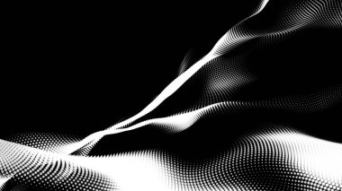 Nokta beyaz dalga teknolojisi dokusu. Soyut büyük veri dijital konsepti. 3d oluşturma.