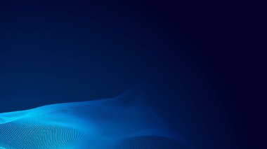 Nokta mavi dalga ışık ekran gradyan doku arkaplanı. Soyut teknoloji büyük veri dijital arkaplanı. 3d oluşturma.