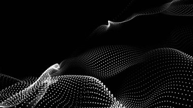 Nokta beyaz dalga teknolojisi dokusu. Soyut büyük veri dijital konsepti. 3d oluşturma.