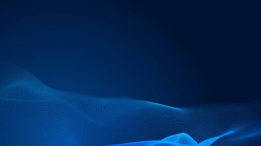 Nokta mavi dalga ışık ekran gradyan doku arkaplanı. Soyut teknoloji büyük veri dijital arkaplanı. 3d oluşturma.