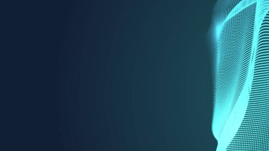 Nokta yeşil dalga ışık ekran gradyan doku arka planı. Soyut teknoloji büyük veri dijital arkaplanı. 3d oluşturma.