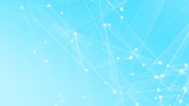 Teknoloji geçmişine sahip soyut mavi beyaz çokgen teknoloji ağı. Soyut noktalar ve satır dokusu arka planı. 3d oluşturma.