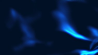 Nokta beyaz dalga ışık ekran gradyan doku arkaplanı. Soyut teknoloji büyük veri dijital arkaplanı. 3d oluşturma.