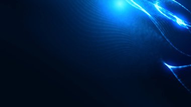 Nokta mavi dalga ışık ekran gradyan doku arkaplanı. Soyut ai teknolojisi büyük veri dijital arkaplanı. 3d oluşturma.