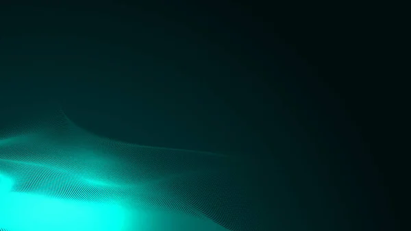 Dot green wave light screen gradient texture background. Abstract  technology big data digital background. 3d rendering.