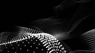 Nokta beyaz dalga teknolojisi dokusu. Soyut büyük veri dijital konsepti. 3d oluşturma.