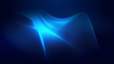 Nokta mavi dalga ışık ekran gradyan doku arkaplanı. Soyut ai teknolojisi büyük veri dijital arkaplanı. 3d oluşturma.