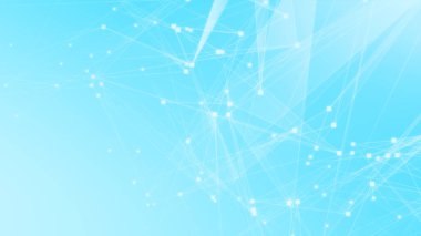 Teknoloji geçmişine sahip soyut mavi beyaz çokgen teknoloji ağı. Soyut noktalar ve satır dokusu arka planı. 3d oluşturma.
