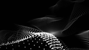 Nokta beyaz dalga teknolojisi dokusu. Soyut büyük veri dijital konsepti. 3d oluşturma.