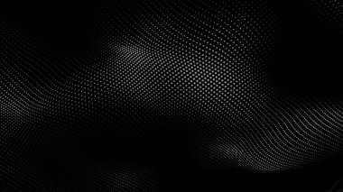 Nokta beyaz dalga teknolojisi dokusu. Soyut büyük veri dijital konsepti. 3d oluşturma.