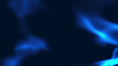 Nokta beyaz dalga ışık ekran gradyan doku arkaplanı. Soyut teknoloji büyük veri dijital arkaplanı. 3d oluşturma.