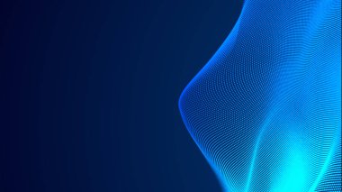 Nokta mavi dalga ışık ekran gradyan doku arkaplanı. Soyut teknoloji büyük veri dijital arkaplanı. 3d oluşturma.
