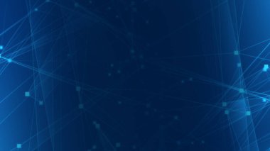 Teknoloji geçmişine sahip soyut mavi çokgen teknoloji ağı. Soyut noktalar ve satır dokusu arka planı. 3d oluşturma.