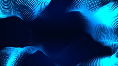 Nokta beyaz dalga ışık ekran gradyan doku arkaplanı. Soyut teknoloji büyük veri dijital arkaplanı. 3d oluşturma.