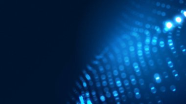 Nokta mavi dalga ışık ekran gradyan doku arkaplanı. Soyut ai teknolojisi büyük veri dijital arkaplanı. 3d oluşturma.