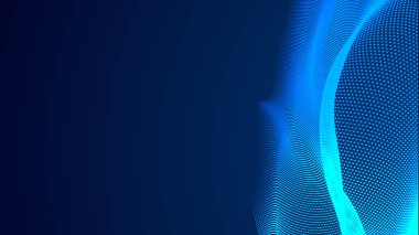 Nokta mavi dalga ışık ekran gradyan doku arkaplanı. Soyut teknoloji büyük veri dijital arkaplanı. 3d oluşturma.