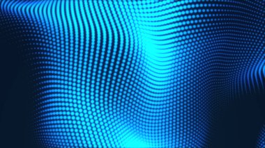 Nokta mavi dalga ışık ekran gradyan doku arkaplanı. Soyut teknoloji büyük veri dijital arkaplanı. 3d oluşturma.