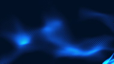 Nokta beyaz dalga ışık ekran gradyan doku arkaplanı. Soyut teknoloji büyük veri dijital arkaplanı. 3d oluşturma.