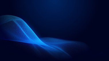 Nokta mavi dalga ışık ekran gradyan doku arkaplanı. Soyut ai teknolojisi büyük veri dijital arkaplanı. 3d oluşturma.