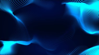 Nokta beyaz dalga ışık ekran gradyan doku arkaplanı. Soyut teknoloji büyük veri dijital arkaplanı. 3d oluşturma.