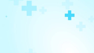 Tıbbi beyaz mavi haç desenli arka plan. Soyut sağlık teknolojisi ve bilim konsepti.