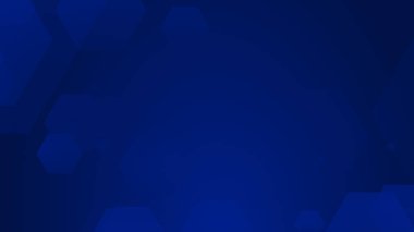 Altıgen geometrik mavi şablon teknolojisi yüksek teknolojili koyu arkaplan. Soyut grafik dijital gelecek bilim konsept tasarımı.