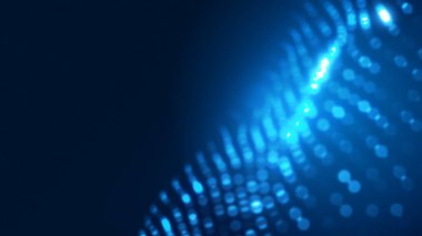 Nokta mavi dalga ışık ekran gradyan doku arkaplanı. Soyut ai teknolojisi büyük veri dijital arkaplanı. 3d oluşturma.