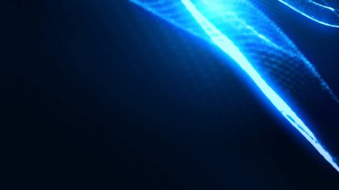 Nokta mavi dalga ışık ekran gradyan doku arkaplanı. Soyut ai teknolojisi büyük veri dijital arkaplanı. 3d oluşturma.